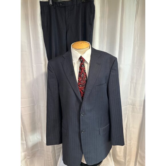 Versace Collection Suit Mens 54 IT 44 US Gray Pinstripe Wool Suit Size